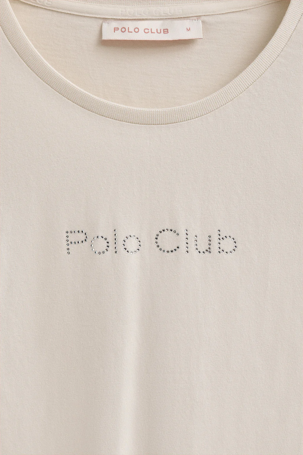 Camiseta color crudo de manga larga con brillantes Polo Club - Image 6