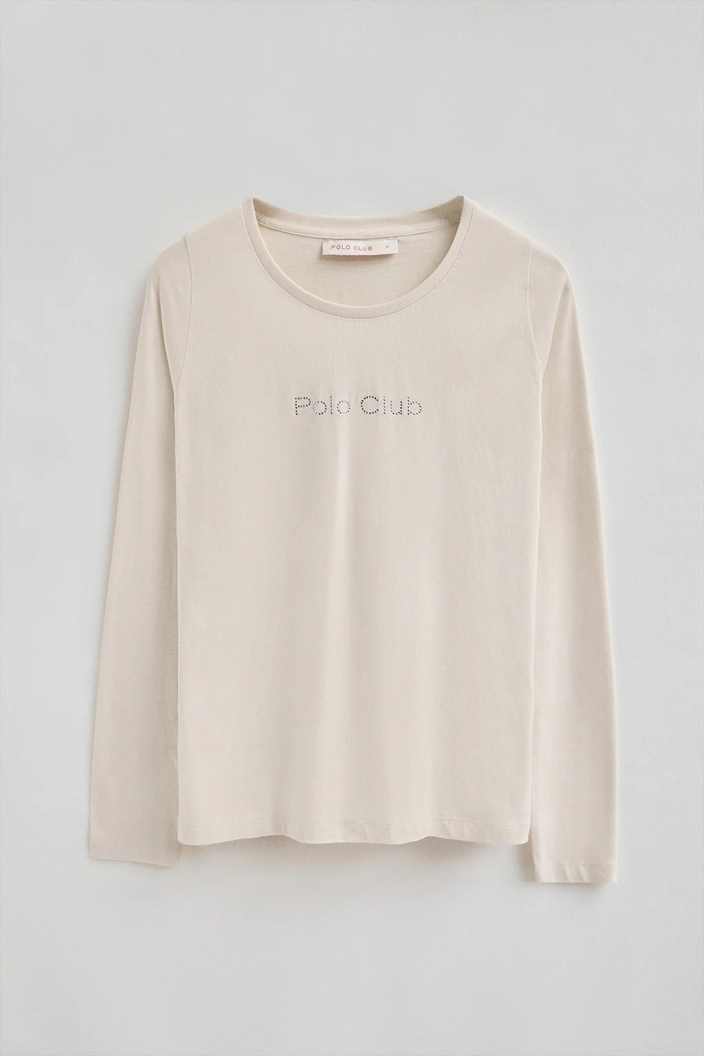 Camiseta color crudo de manga larga con brillantes Polo Club - Image 8