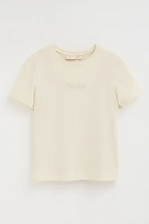 Camiseta color crema de manga corta con brillantes Polo Club - Image 10
