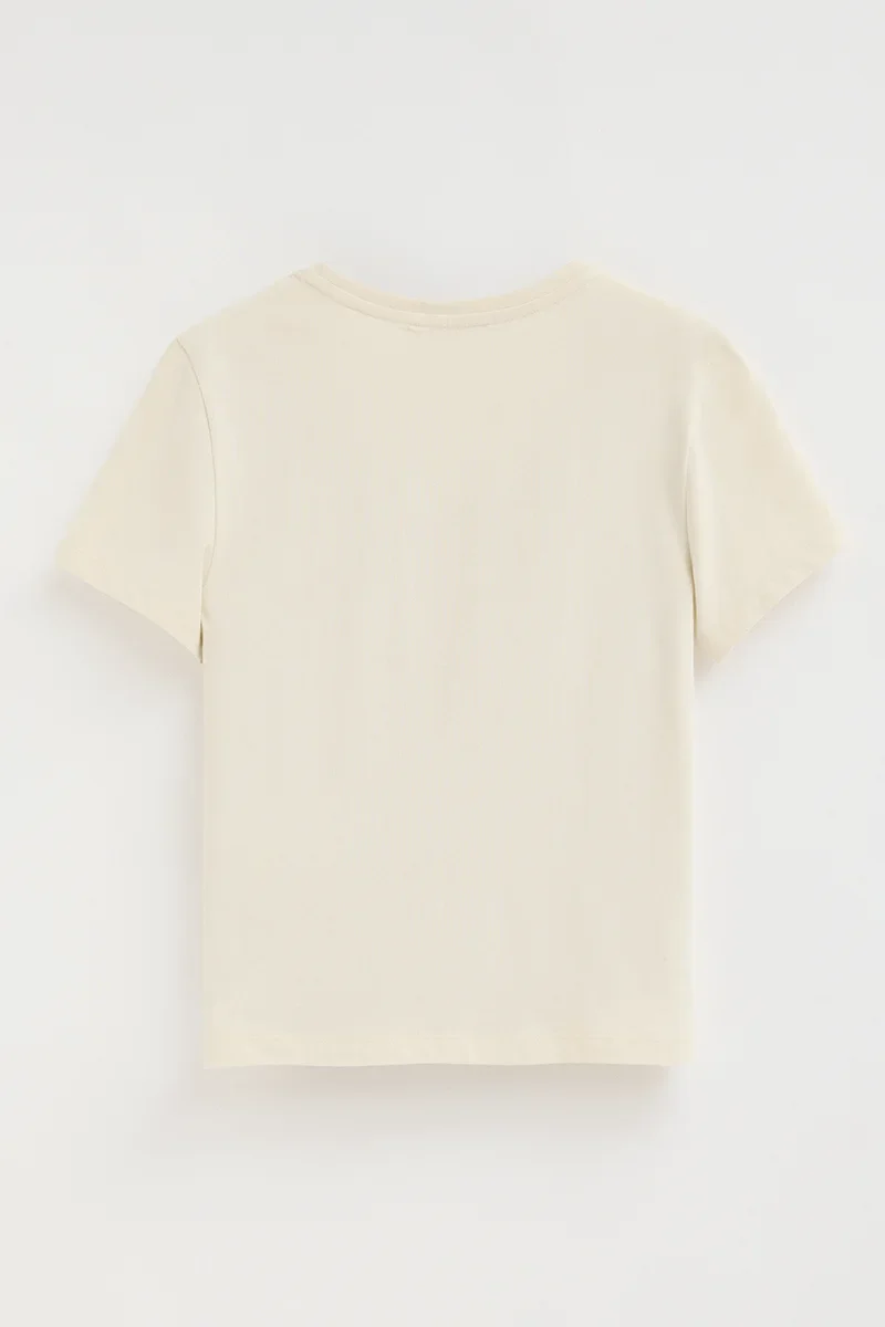 Camiseta color crema de manga corta con brillantes Polo Club - Image 8
