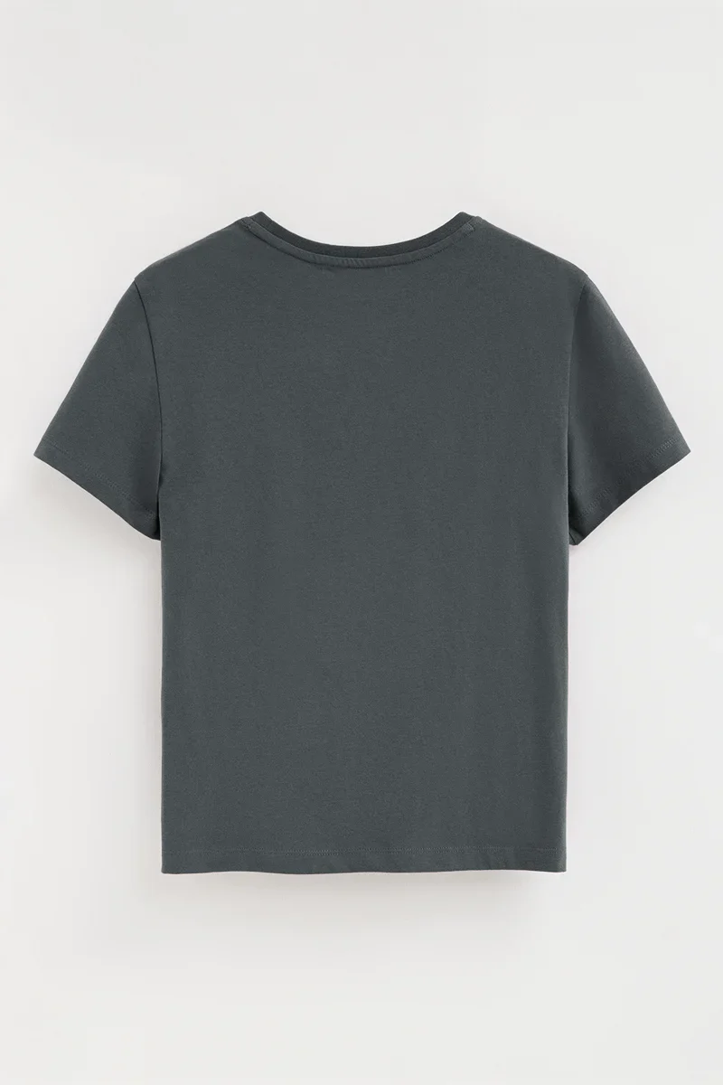 Camiseta gris piedra de manga corta con brillantes Polo Club - Image 8