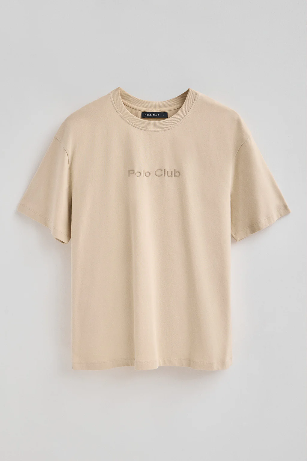 Camiseta beige de manga corta y logo engomado Polo Club - Image 10