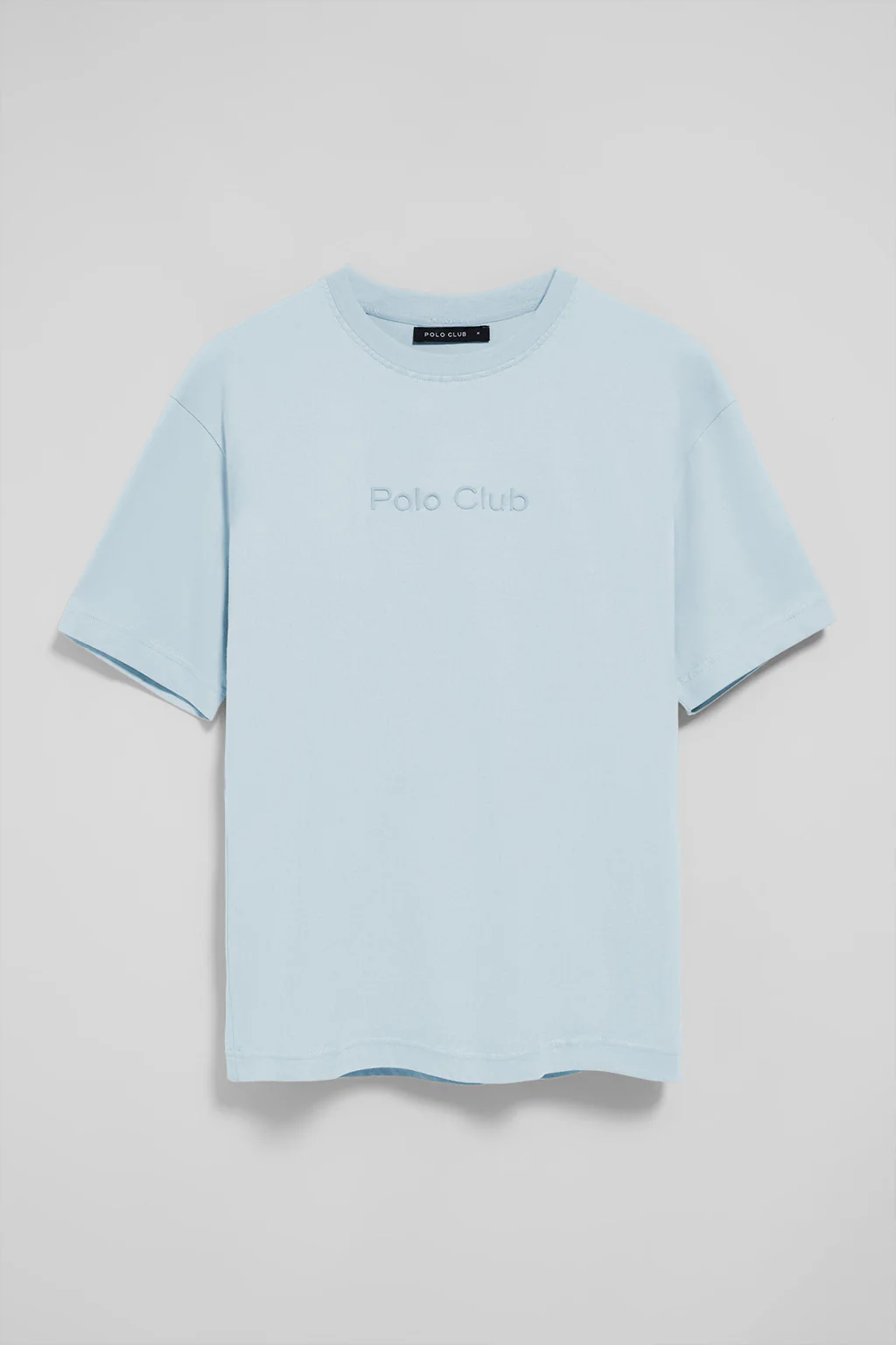 Camiseta azul claro de manga corta y cuello redondo con logotipo Polo Club - Image 10