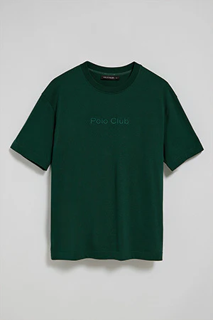Camiseta verde esmeralda de manga corta y cuello redondo con logotipo Polo Club - Image 10