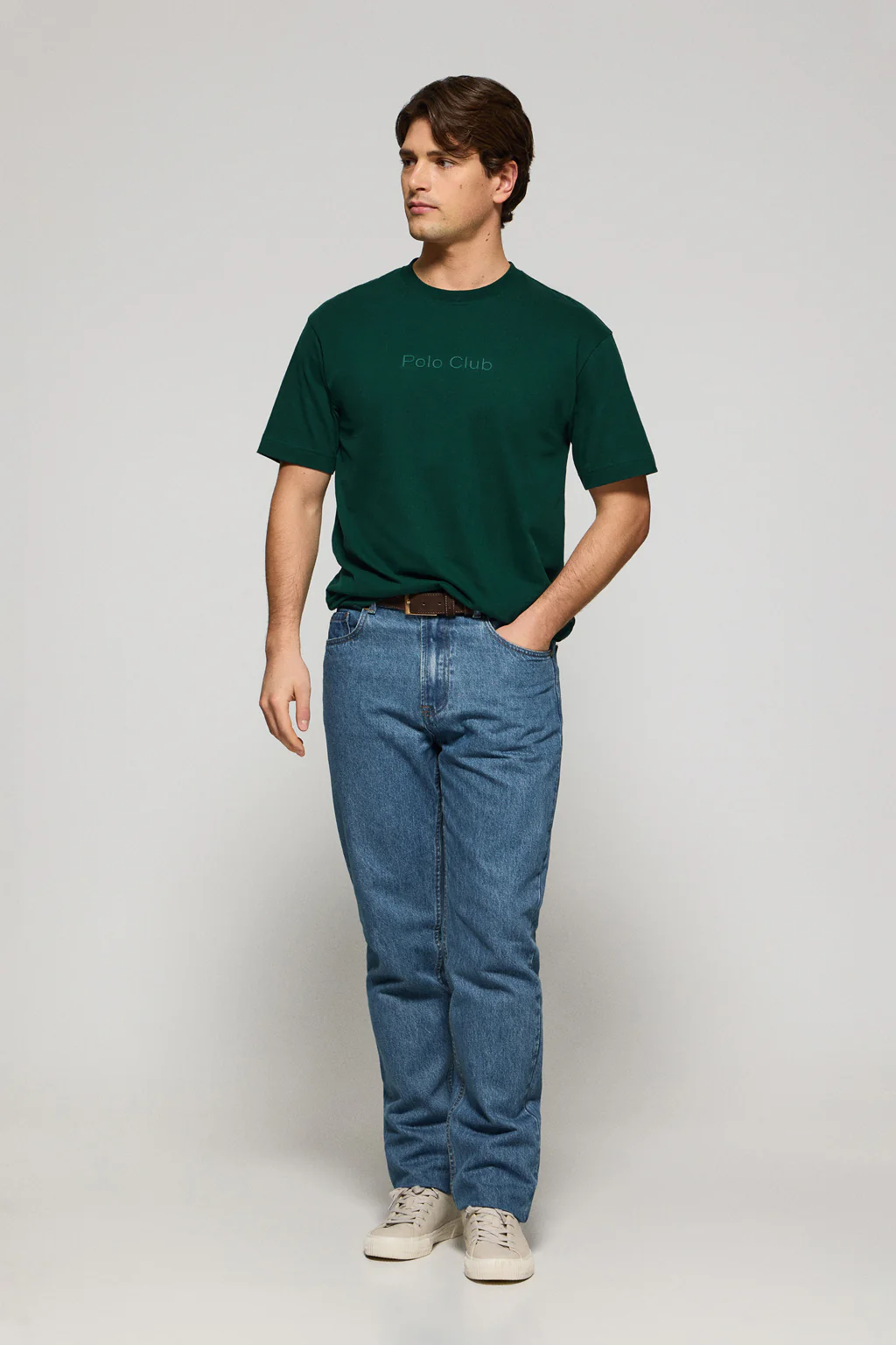 Camiseta verde esmeralda de manga corta y cuello redondo con logotipo Polo Club - Image 3
