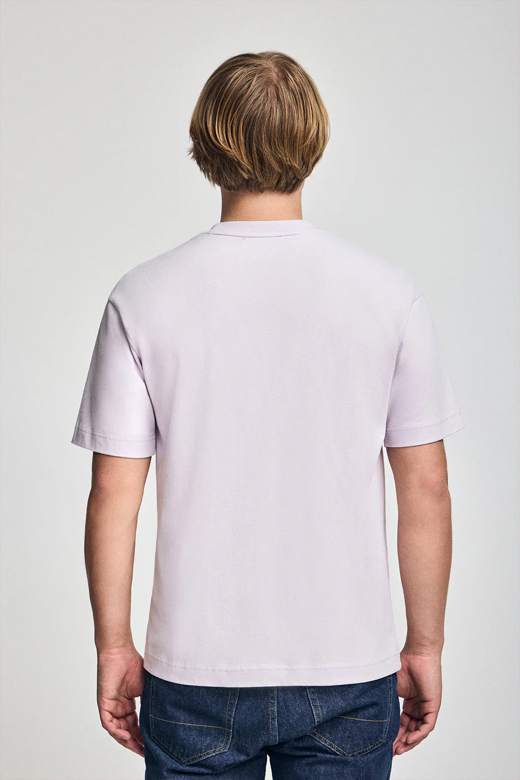 Camiseta color lavanda de manga corta y cuello redondo con logotipo Polo Club - Image 2