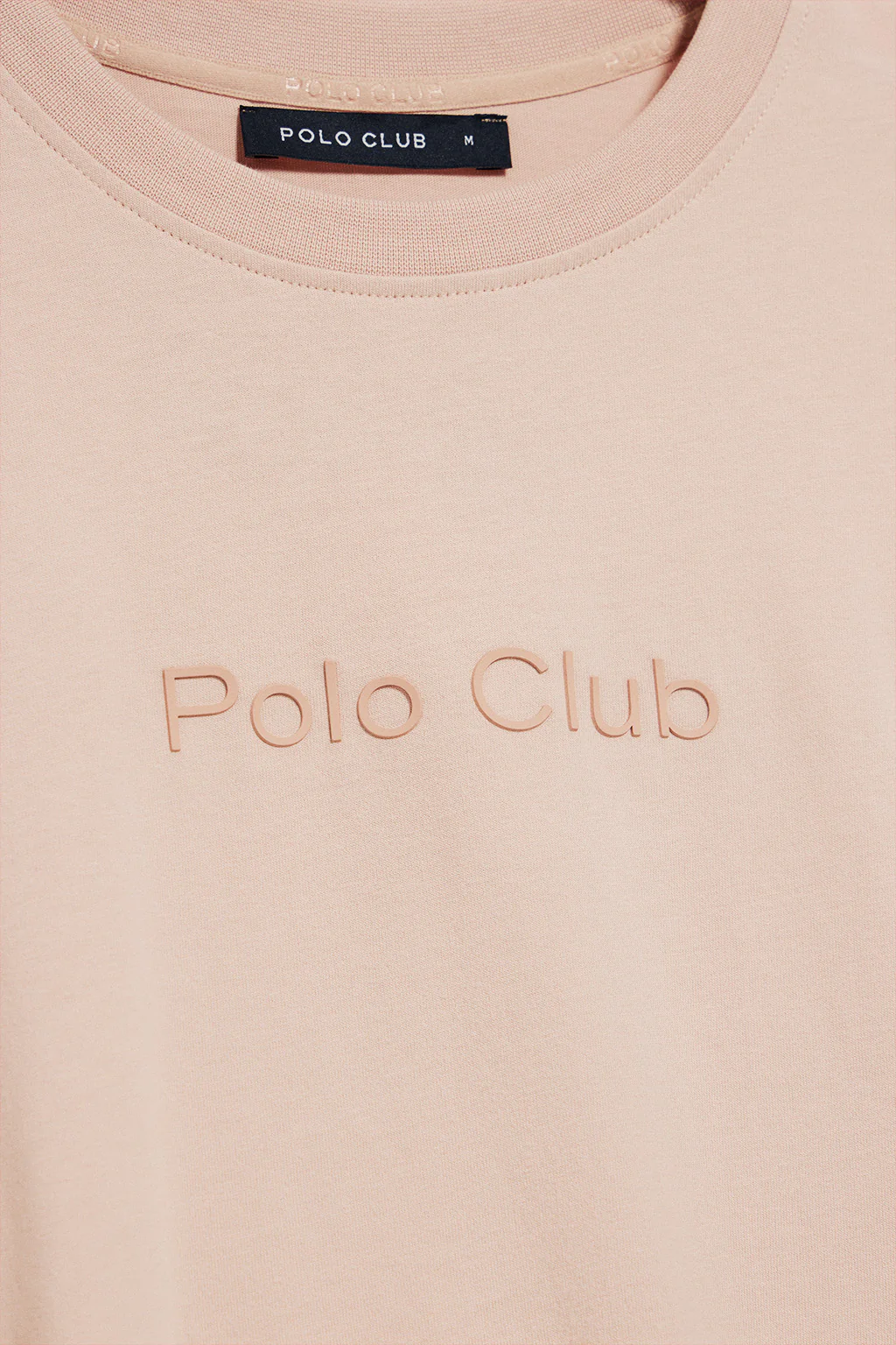 Camiseta color maquillaje de manga corta y cuello redondo con logotipo Polo Club - Image 10