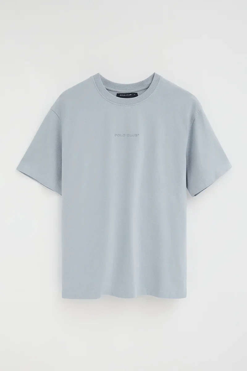Camiseta azul claro de corte relajado con logo engomado Polo Club - Image 9