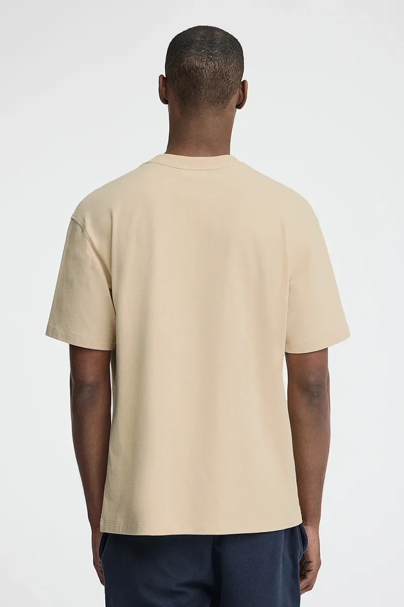 Camiseta beige de corte relajado con logo engomado Polo Club - Image 5