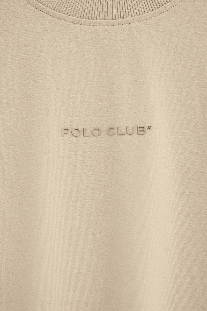 Camiseta beige de corte relajado con logo engomado Polo Club - Image 7
