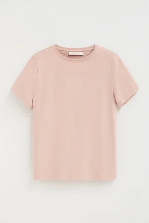 Camiseta rosa palo de manga corta y corte recto con logo engomado Polo Club - Image 10