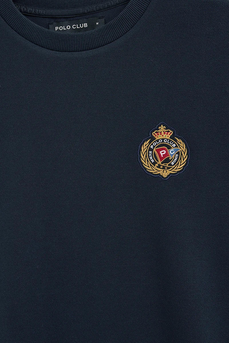Camiseta azul marino de manga corta con logo náutico Polo Club - Image 7