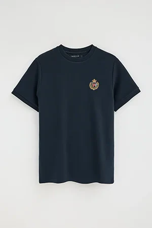 Camiseta azul marino de manga corta con logo náutico Polo Club - Image 9
