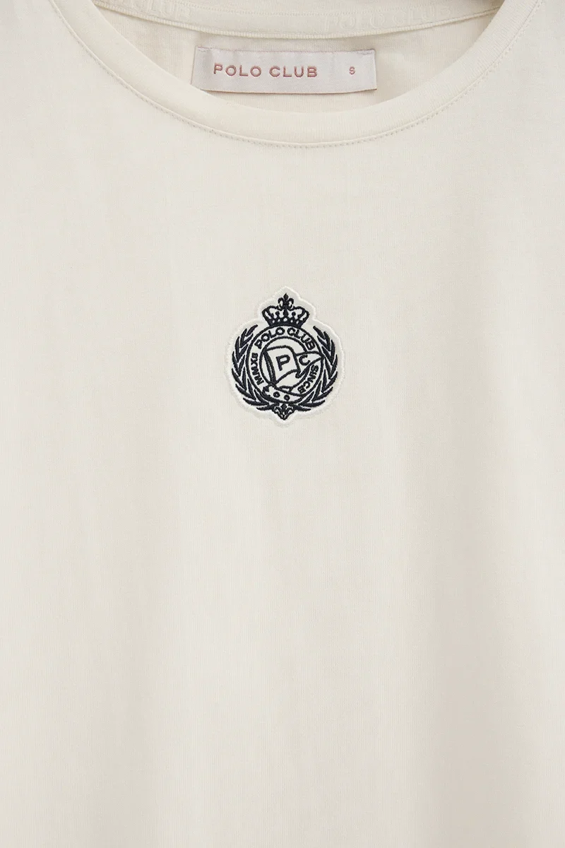 Camiseta color crudo de manga corta con bordado náutico Polo Club - Image 7