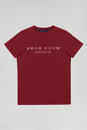 Camiseta básica granate con print icónico Polo Club - Image 8