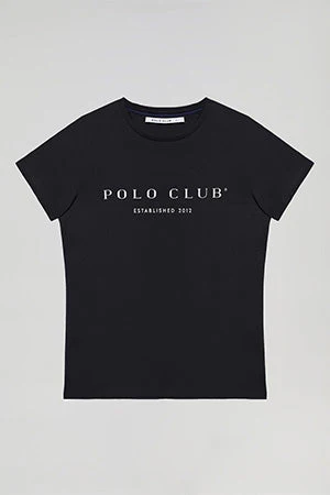 Camiseta negra con print icónico Polo Club - Image 9