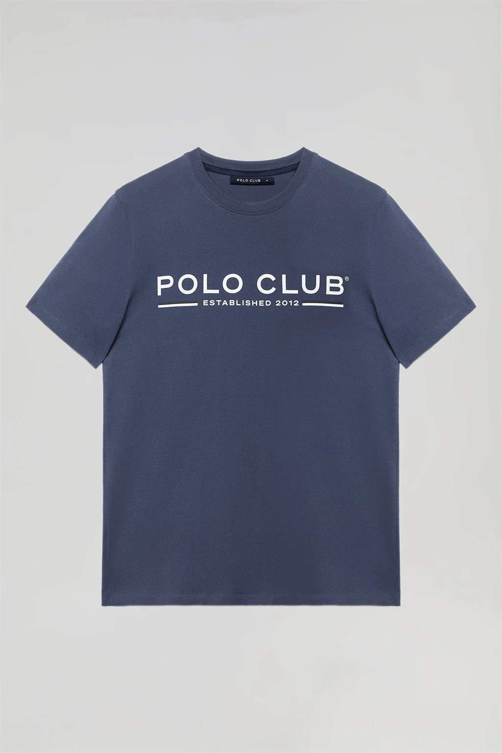 Camiseta básica azul denim con print icónico en el pecho - Image 8