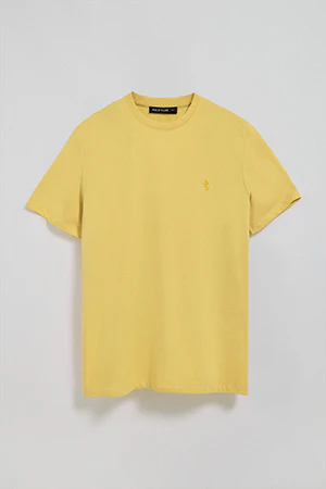 Camiseta amarilla básica de cuello redondo y bordado Rigby Best - Image 6