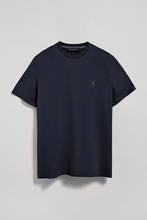 Camiseta azul marino básica de cuello redondo y bordado Rigby Best - Image 8