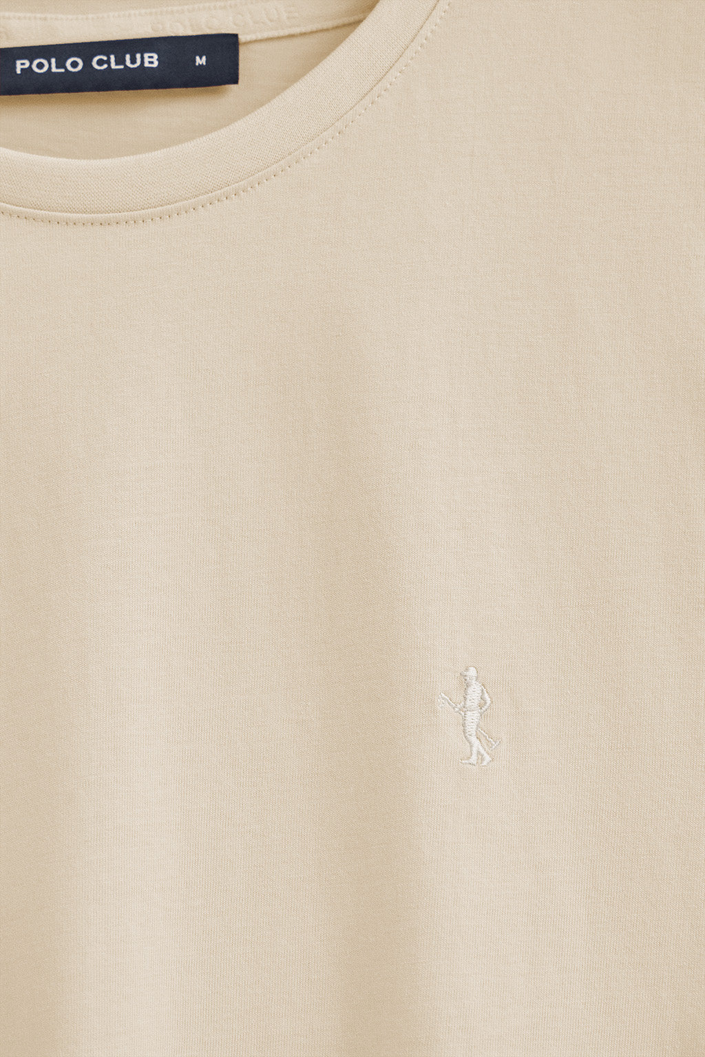 Camiseta beige básica de cuello redondo y bordado Rigby Best - Image 6