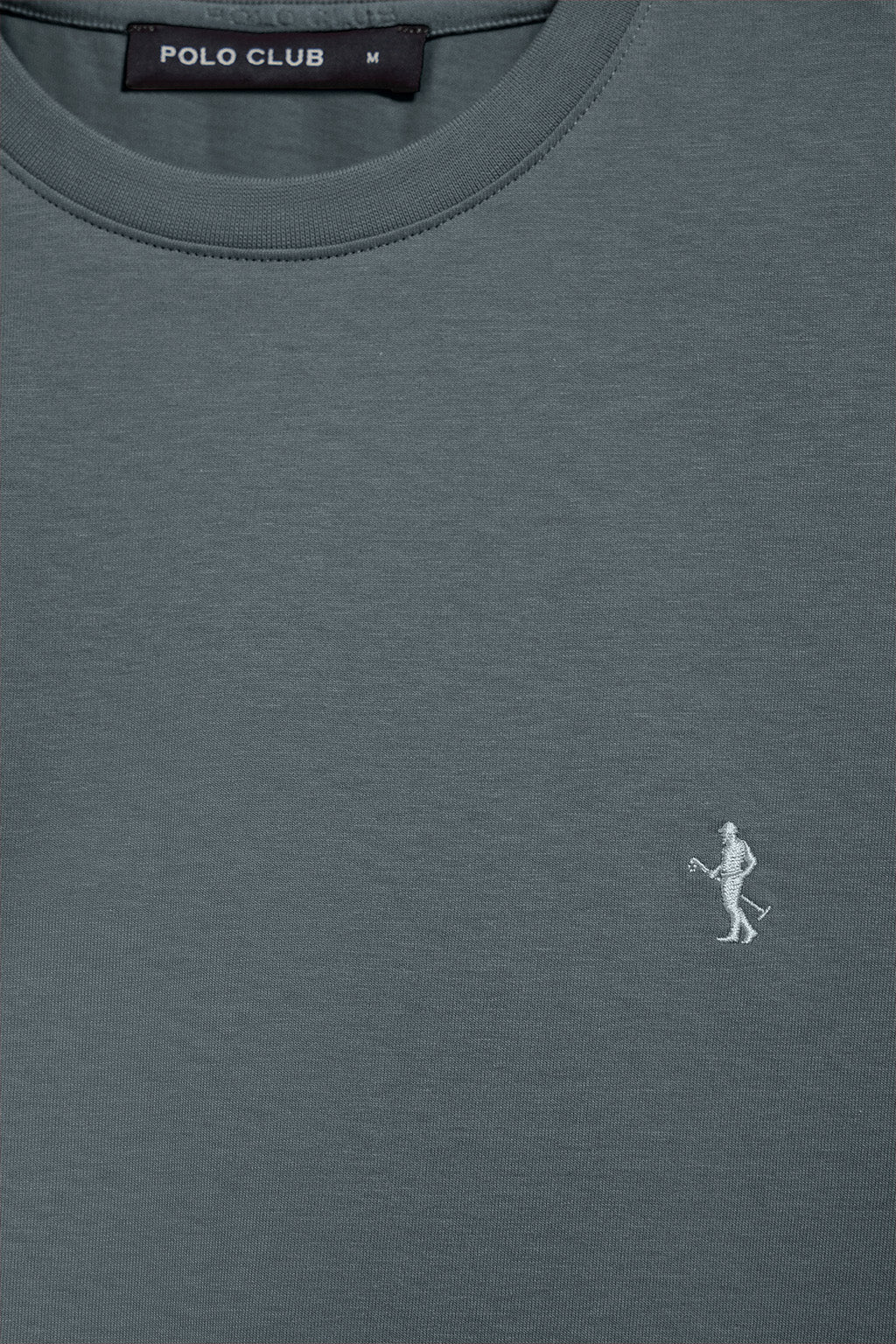 Camiseta gris piedra básica de cuello redondo y bordado Rigby Best - Image 6