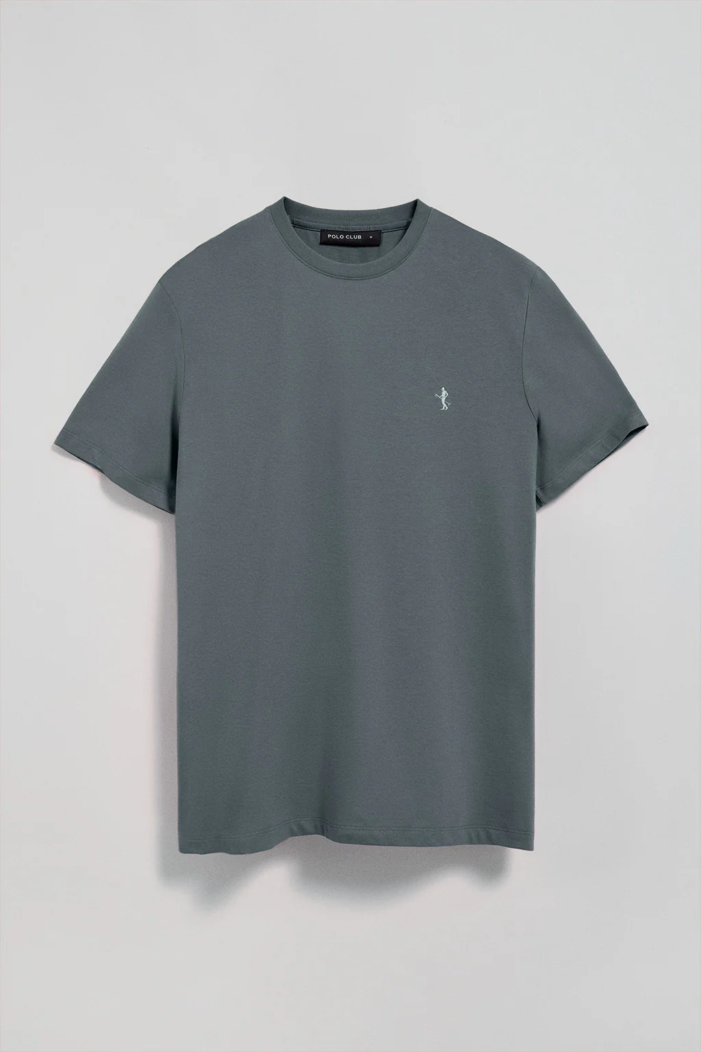 Camiseta gris piedra básica de cuello redondo y bordado Rigby Best - Image 7
