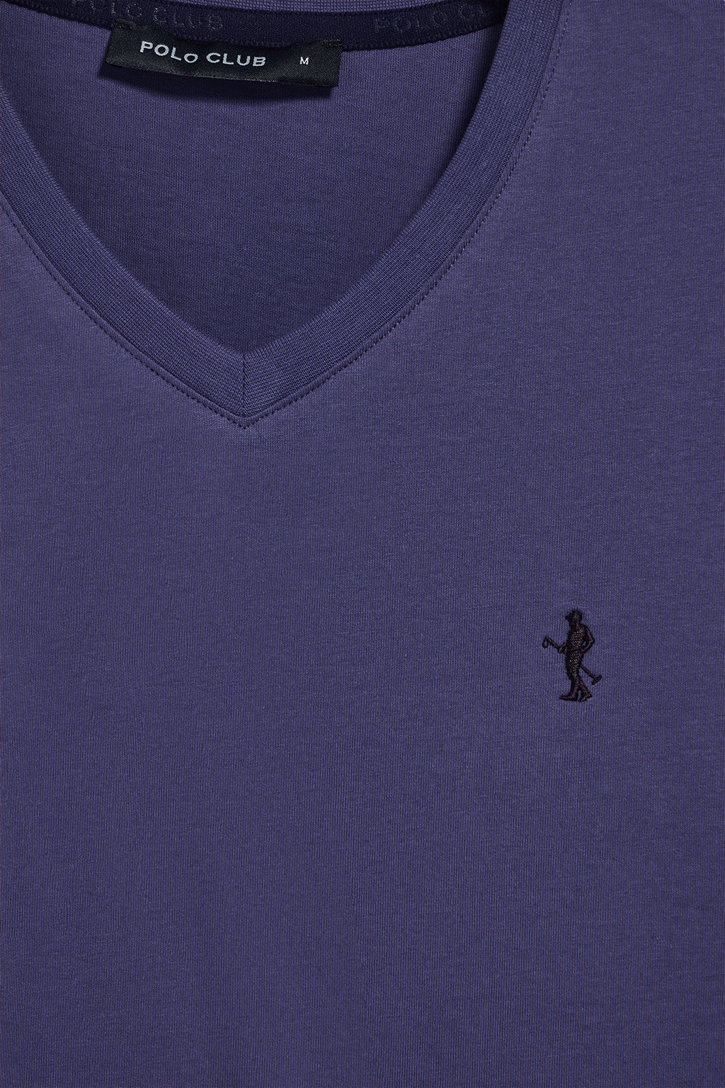 Camiseta violeta azulado de manga corta y cuello de pico con bordado Rigby Best - Image 9