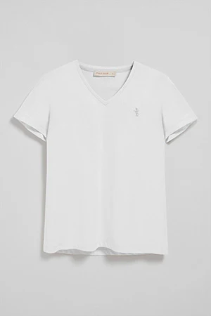 Camiseta blanca de escote en pico y bordado Rigby Best - Image 8