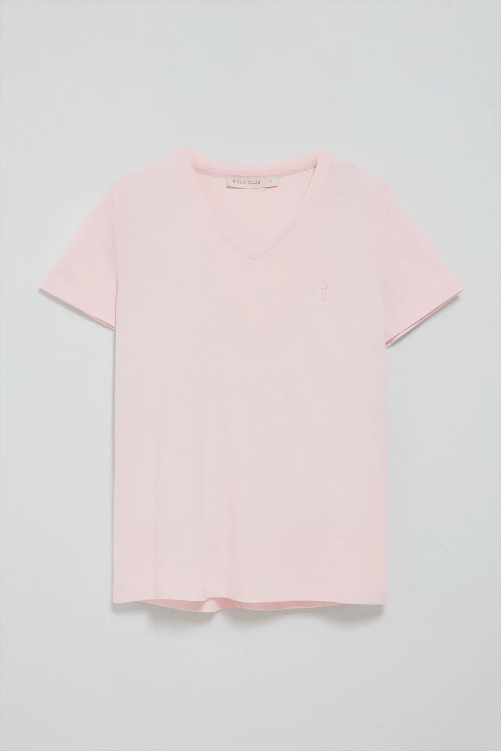 Camiseta rosa de escote en pico y bordado Rigby Best - Image 7
