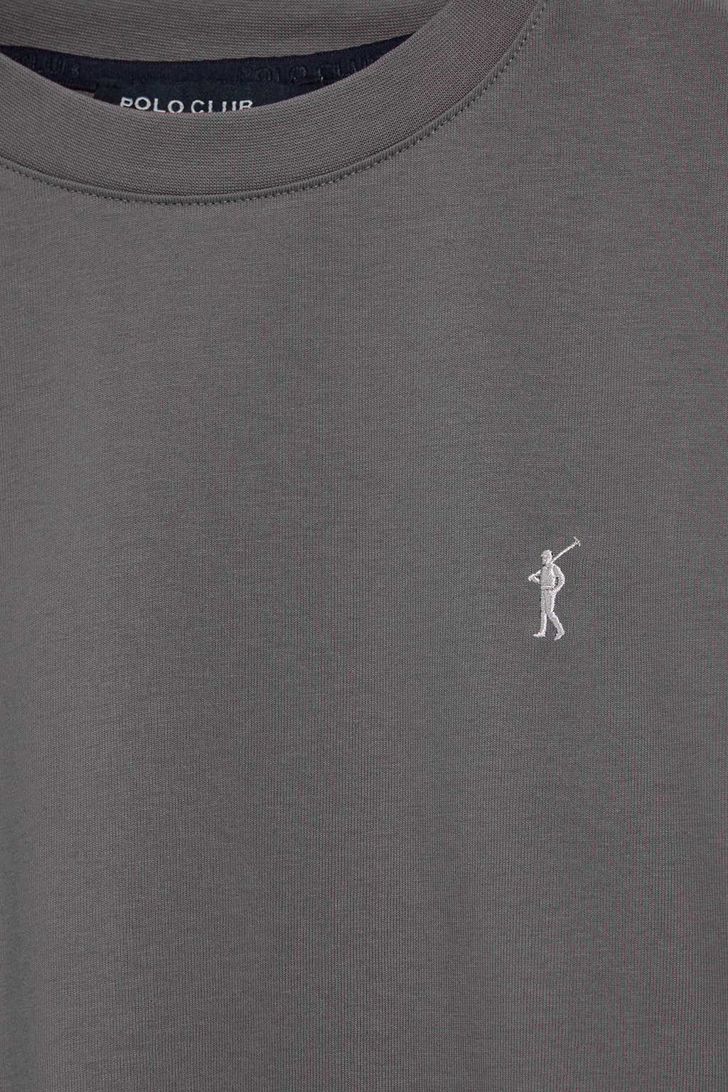 Camiseta gris asfalto con cuello redondo y logo bordado Rigby Go - Image 6