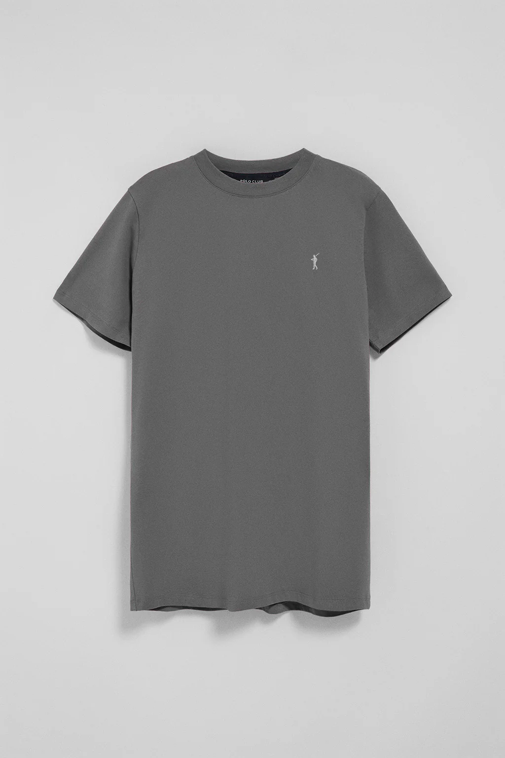 Camiseta gris asfalto con cuello redondo y logo bordado Rigby Go - Image 8