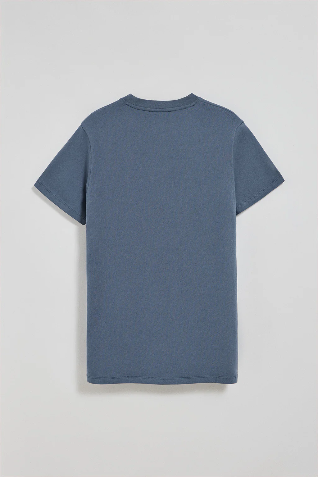 Camiseta azul denim con cuello redondo y logo bordado Rigby Go - Image 6