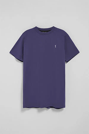 Camiseta azul con cuello redondo y logo bordado Rigby Go - Image 9