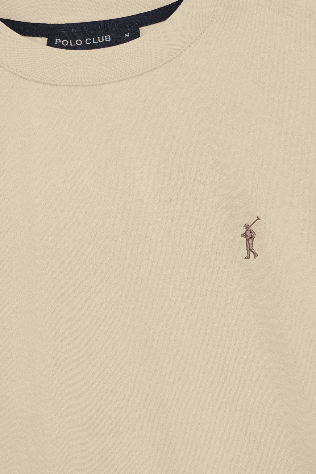 Camiseta beige con cuello redondo y logo bordado Rigby Go - Image 6