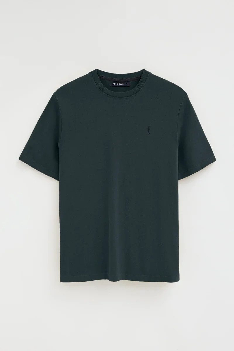 Camiseta azul marino de corte holgado y cuello redondo con logo Rigby Go - Image 6