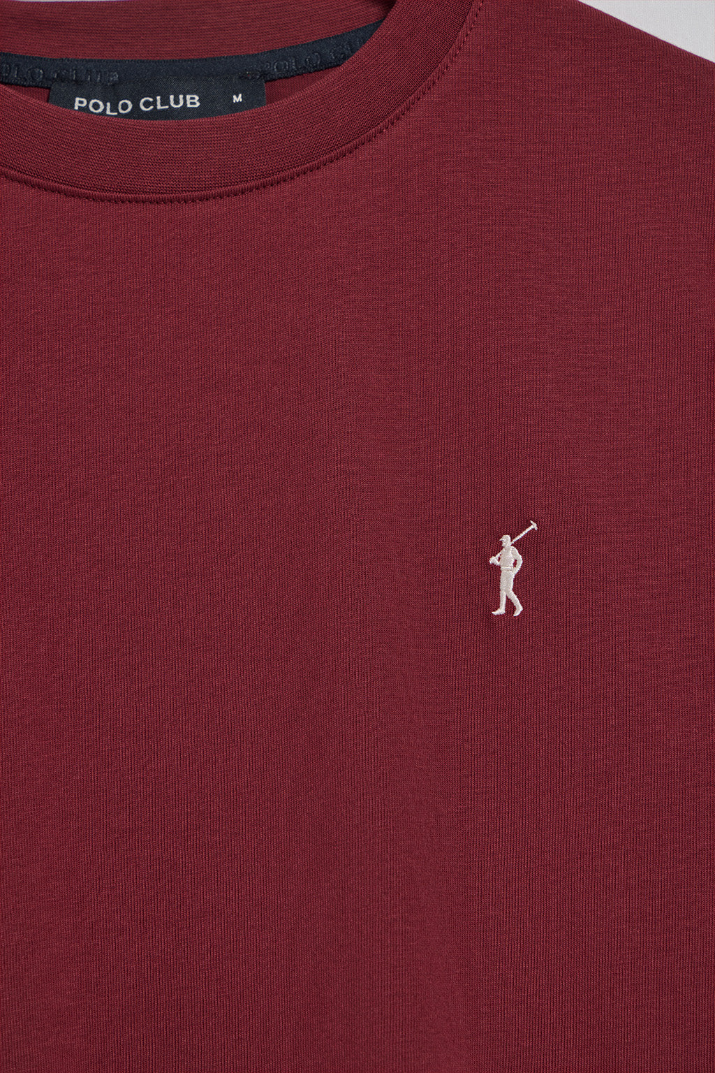 Camiseta granate con cuello redondo y logo bordado Rigby Go - Image 6