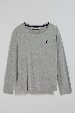 Camiseta básica de manga larga gris vigoré con logo Rigby Go - Image 5