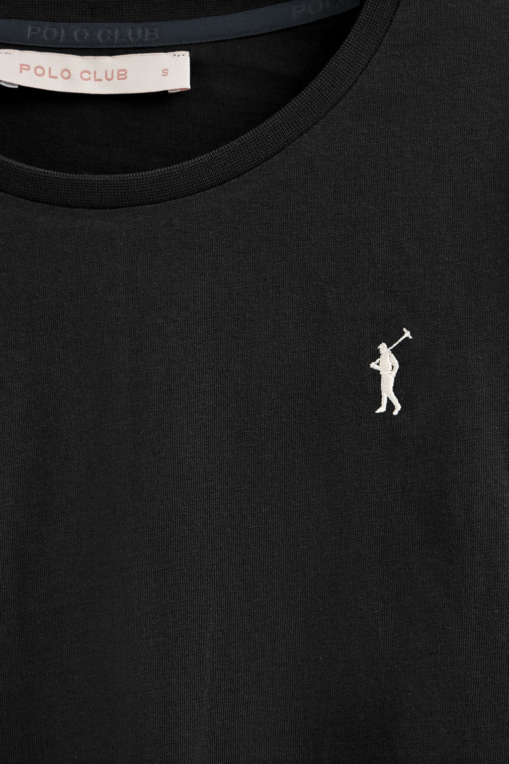 Camiseta negra de manga larga y cuello redondo con logo bordado Rigby Go - Image 6