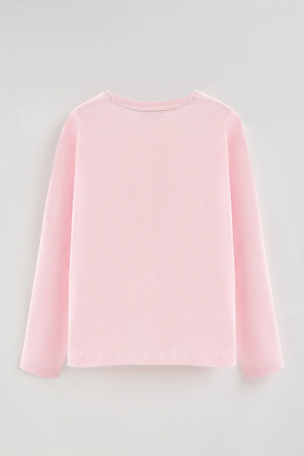 Camiseta rosa de manga larga y cuello redondo con logo bordado Rigby Go - Image 7
