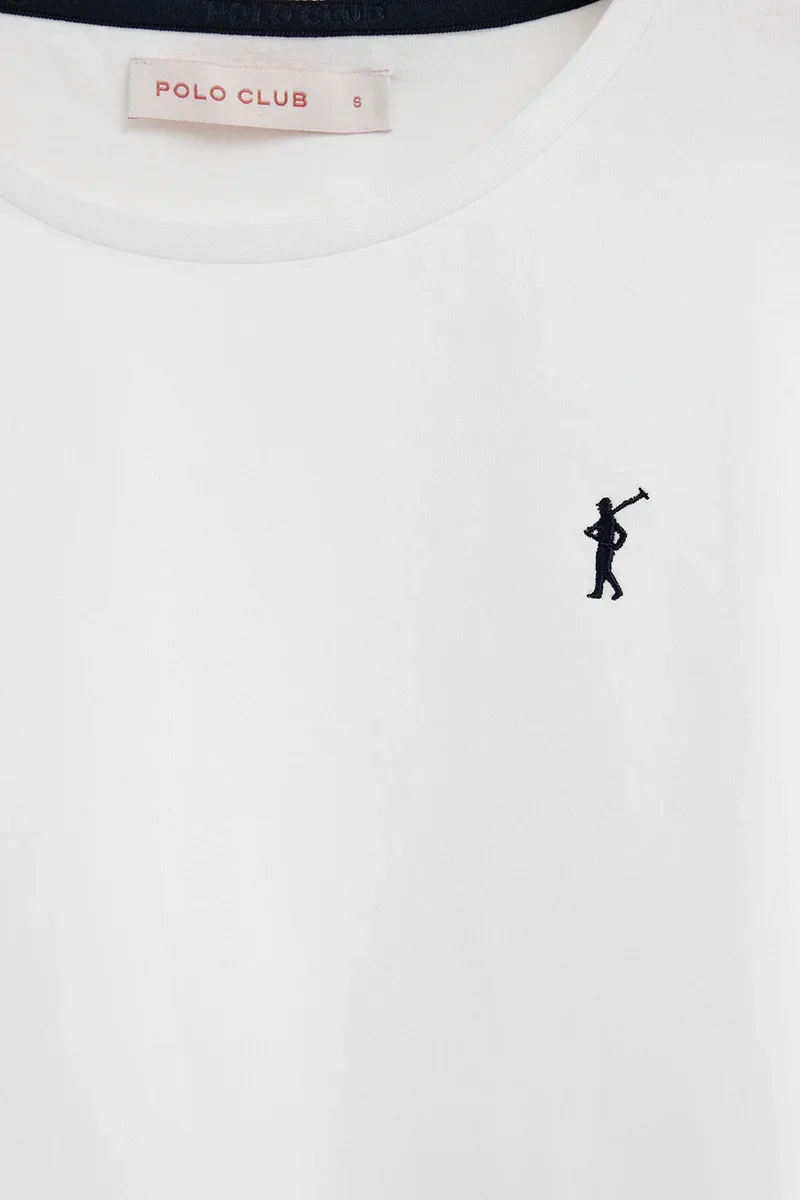 Camiseta blanca de manga larga y cuello redondo con bordado Rigby Go - Image 6