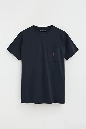 Camiseta azul marino con bolsillo y logo Rigby Go - Image 9