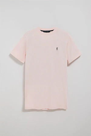 Camiseta rosa claro con cuello redondo y logo bordado Rigby Go - Image 6