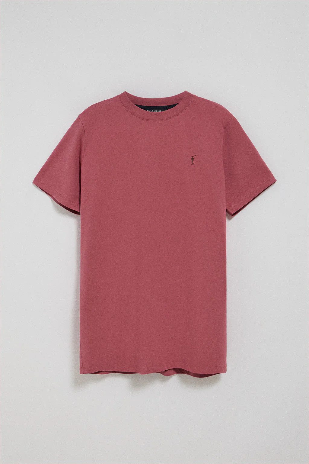 Camiseta color rosa vino con cuello redondo y logo bordado Rigby Go - Image 8
