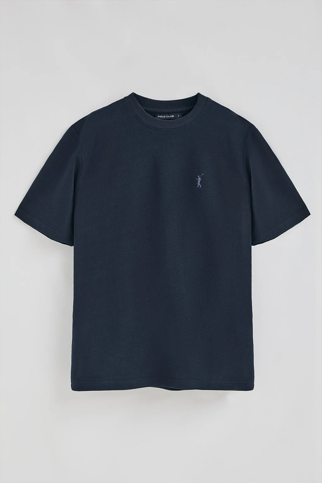 Camiseta azul marino de algodón y lino con bordado Rigby Go - Image 5