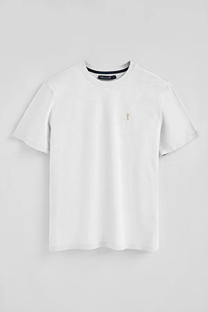 Camiseta blanca de algodón flamé y bordado Rigby Go - Image 6