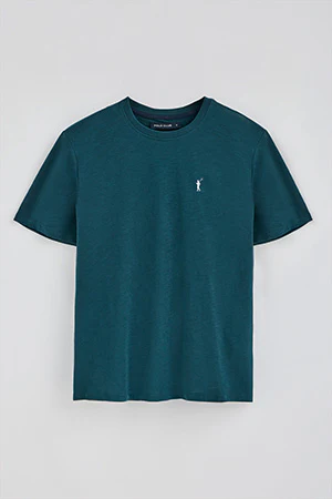 Camiseta azul de algodón flamé y bordado Rigby Go - Image 8