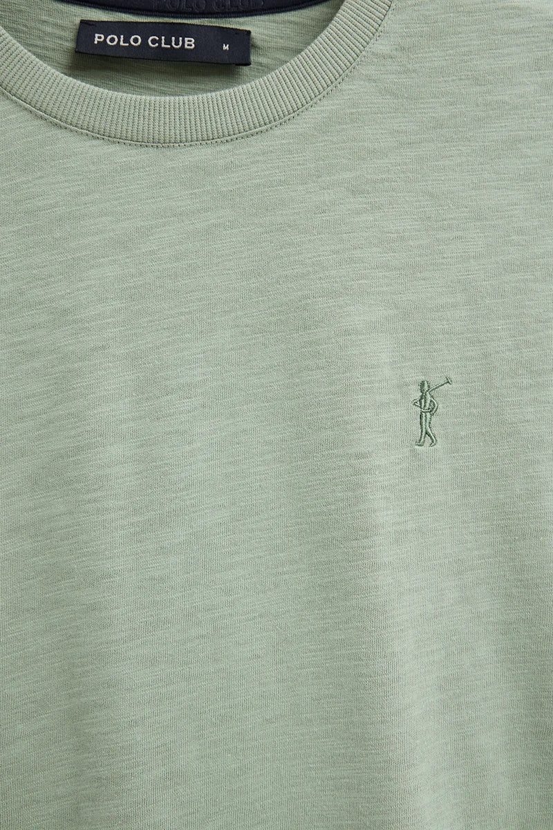 Camiseta verde pálido de manga corta y corte holgado con logo Rigby Go - Image 7