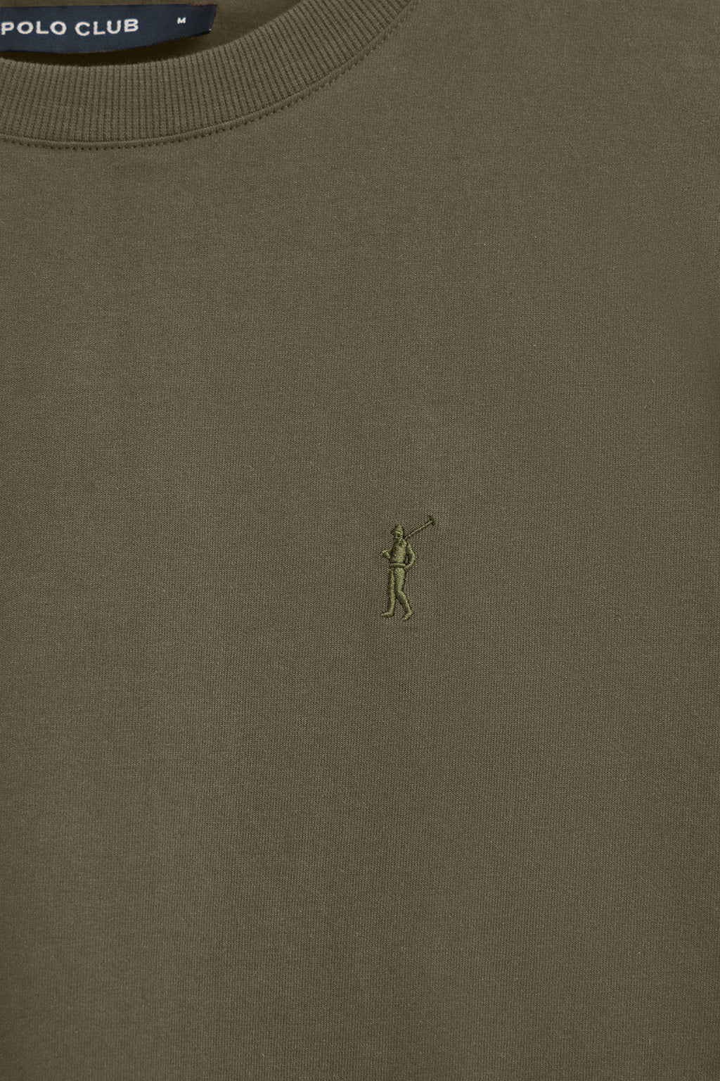 Camiseta verde militar con cuello redondo y bordado Rigby Go - Image 6