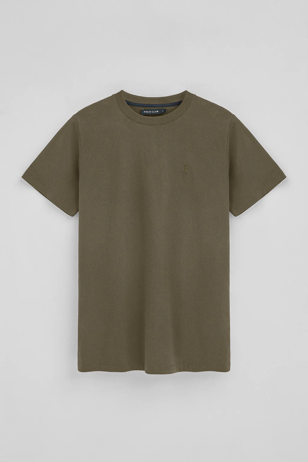 Camiseta verde militar con cuello redondo y bordado Rigby Go - Image 8