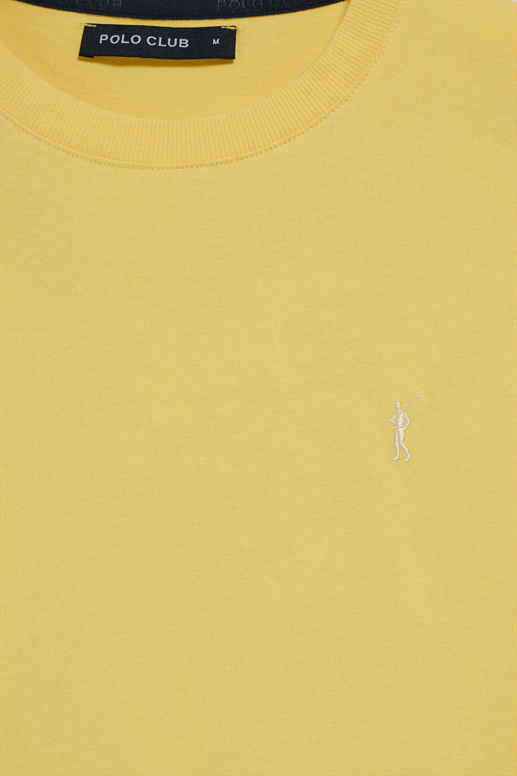 Camiseta amarilla con cuello redondo y bordado Rigby Go - Image 6